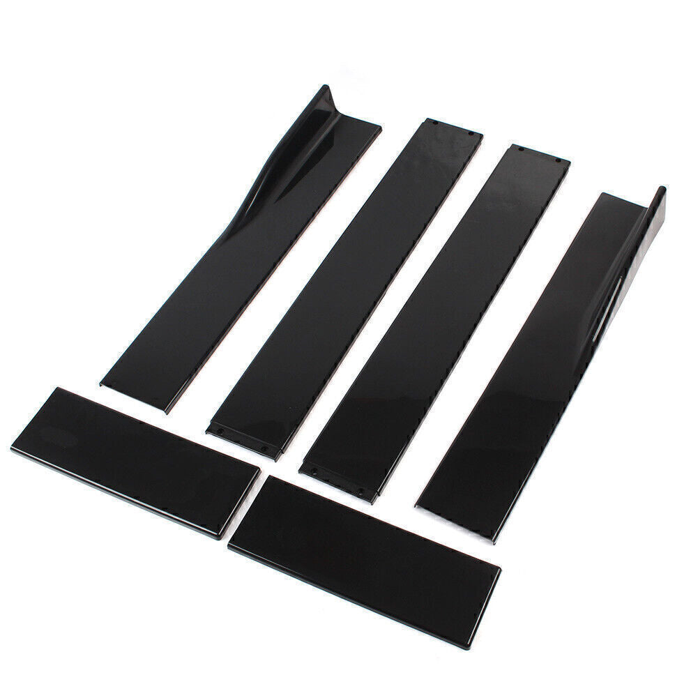 Fit Car Side Skirt Extension Rocker Panel Splitters Lip 2m/78.7 Black Universal