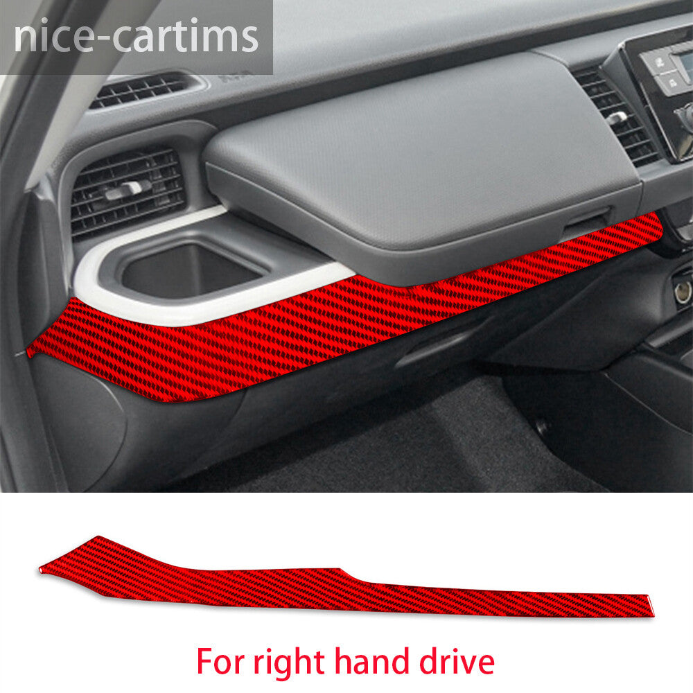 for Honda Fit 2020-2022 Red Carbon Fiber for Co -pilot Dashboard Lower Panel Trim RHD