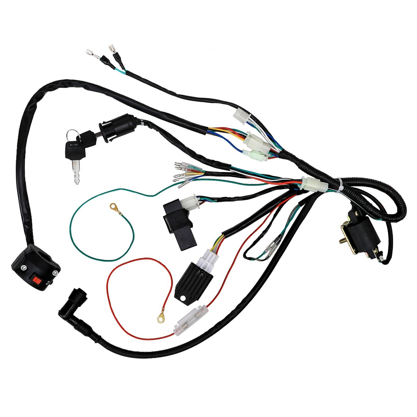 Ignition Key Switch CDI Wiring Harness Kit for 125cc and 140cc Off-Road Bikes