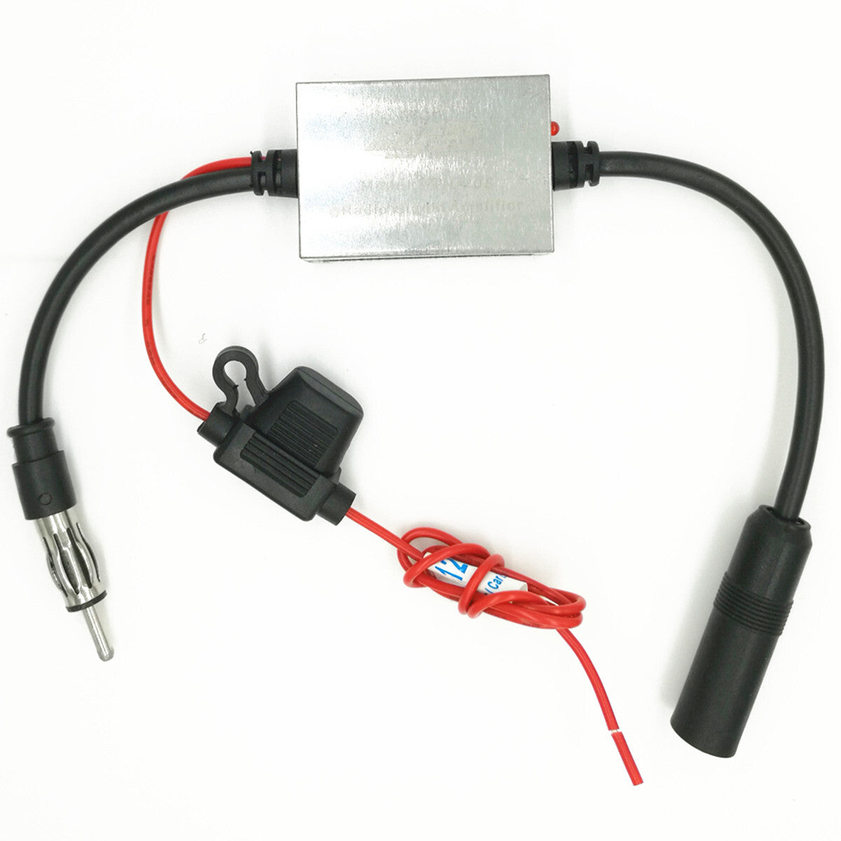 Car Antenna Amplifier FM Signal Booster Exterior Parts Metal With Wire Connector