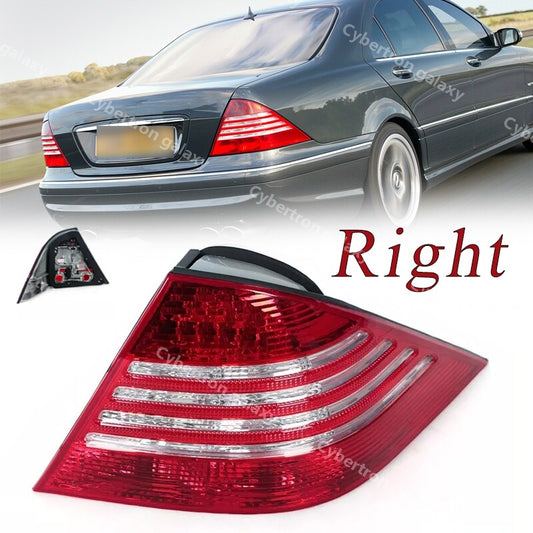 The taillights and rear brake lights are applicable to for Mercedes-Benz W220, S280, and S300 models from 2002 to 2005, on the right side.