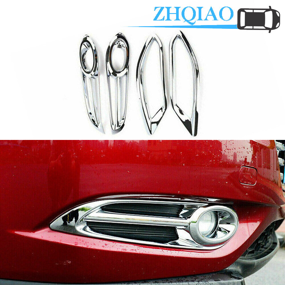 4PC Front + Rear Fog Light Lamp Frame Cover Trim Fits for Honda VEZEL HR-V HRV 16-19