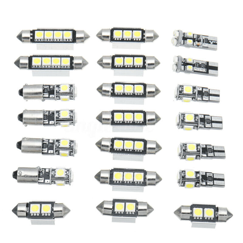 23Pcs Car LED Interior Light Lamp Bulbs White 6000K Front And Rear Reading Lamp