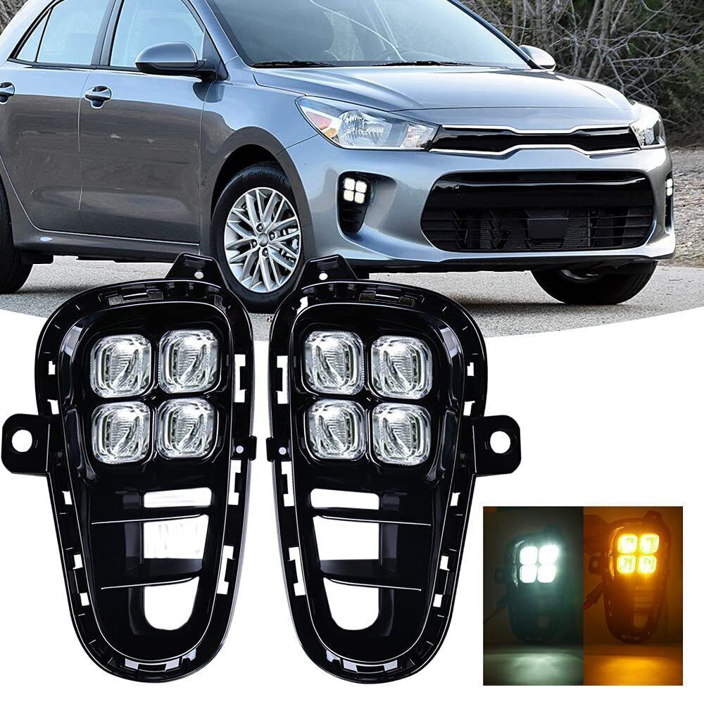 for KIA Rio 18-20 Front Bumper Fog Light Daytime Running Light Turn Signal Light