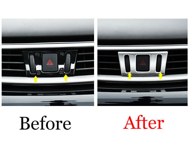 One-Click Startup Frame Cover Trim Fit for Nissan Murano 2015-2021 Silver Steel