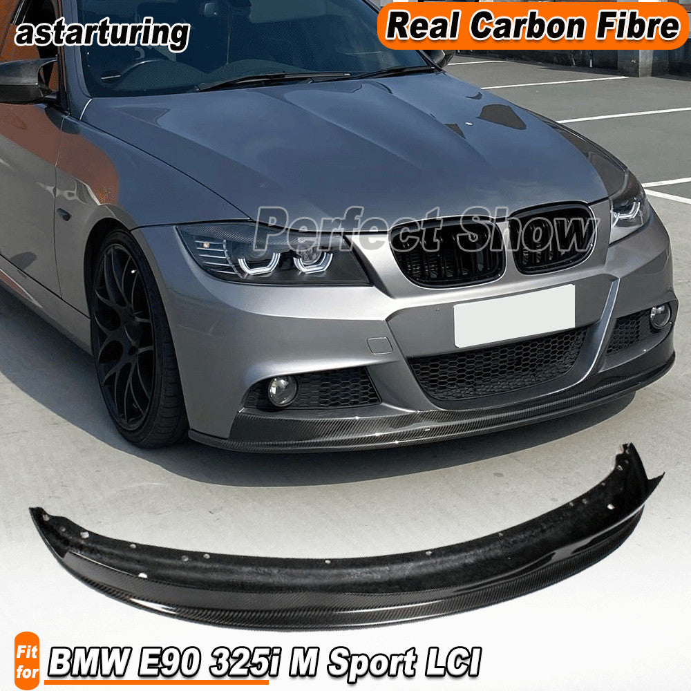 Fit for BMW E90 325i M Sport LCI 2009-2012 REAL Carbon Front Bumper Lip Spoiler