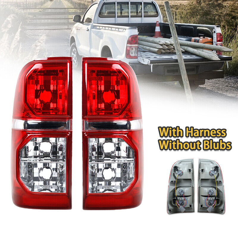 A pair of taillight and brake light strip wiring harnesses for Toyota Hilux 2005-2015 (without bulbs).