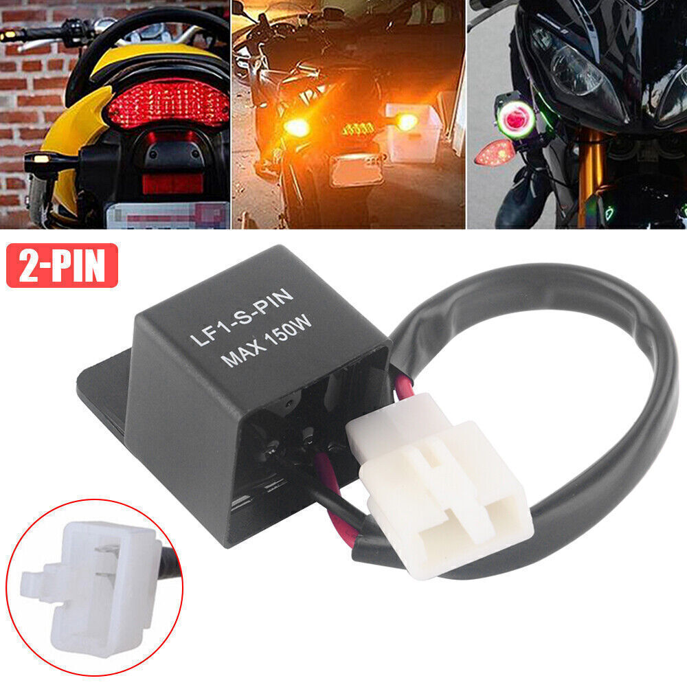 2-PIN Motorcycle LED Flasher Relay Turn Signal Blinker Light Hyper Flash 12V