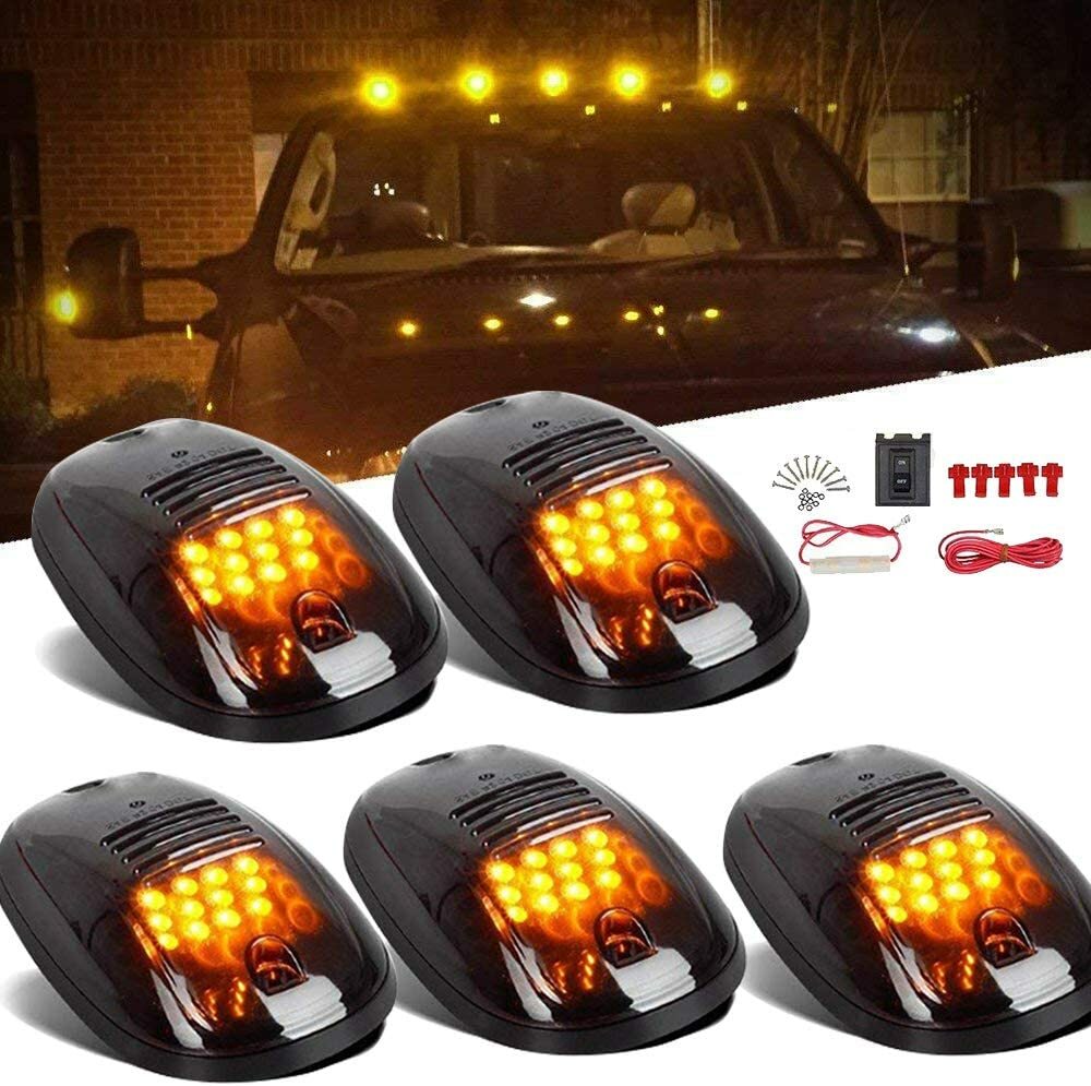 5x Amber LED Roof Top Running Cab Marker Lights for Chevy Silverado 1500 2500