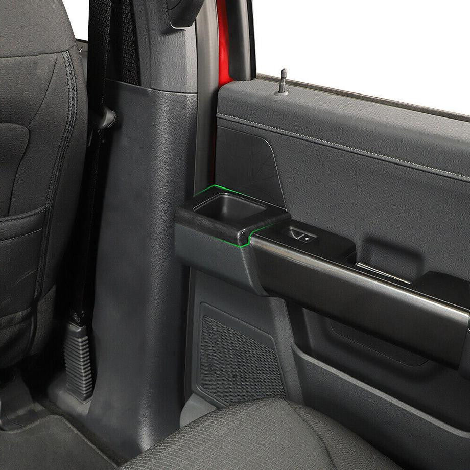 Suitable for 21-23 for Ford F150 Black Wood Grain Rear Door Armrest Storage Panel Cover Trim