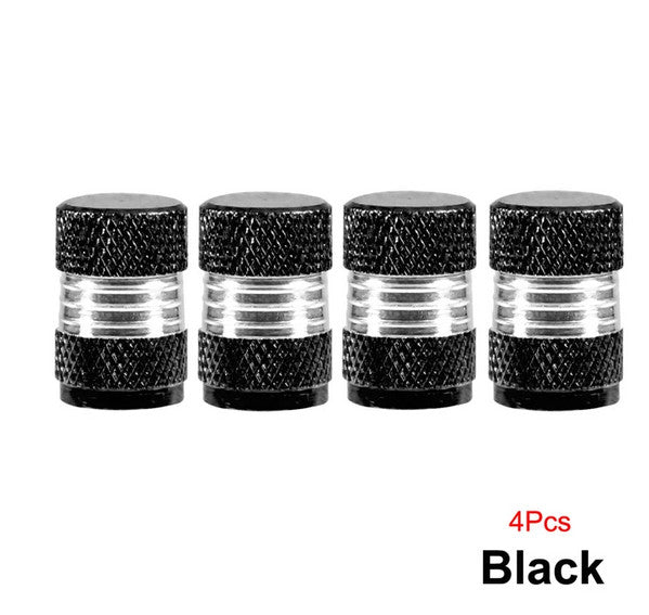 4-piece car tire valve cover rod air dust cover black with red skull for Volvo