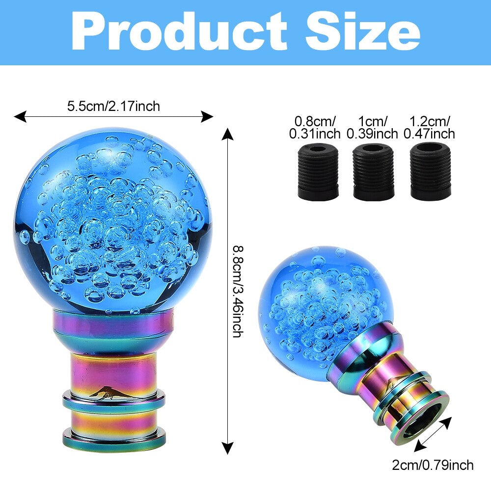 Multicolor Blue Ball Shift Knob Universal Car Bubble LED Light Gearsticks Knob