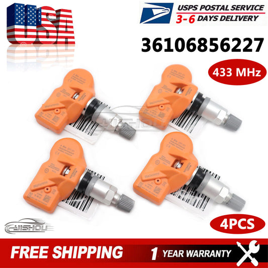 Set of 4 36106856227 NEW Tire Pressure Sensor TPMS for BMW for Mini TPMS 433MHz