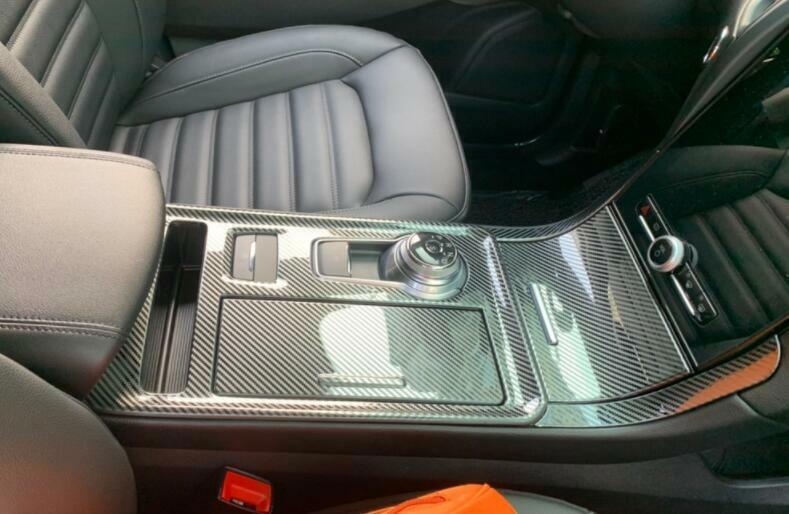 for Ford Edge 2019-2021 Steel Carbon Fiber Central Console Gear Shift Cover Trim