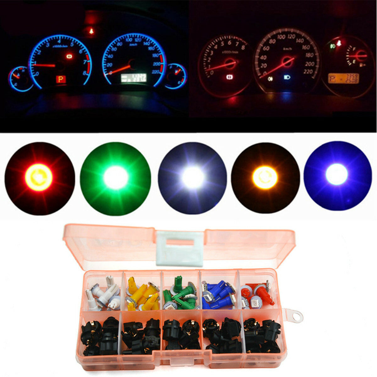 30 Sets Bulbs T5 Instrument Cluster Panel Gauge Dash LED Bulbs light Mix Color