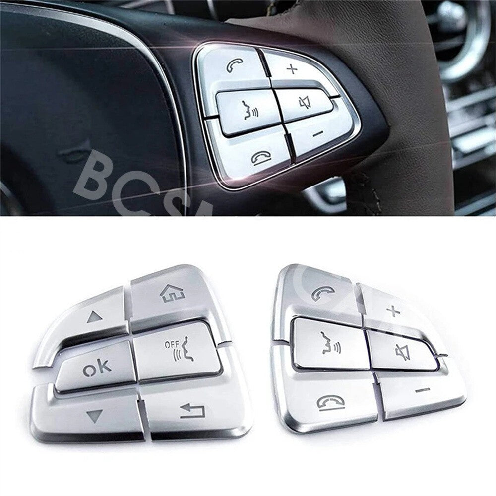 1 Set Car Steering Wheel Button Trim Decal Protector Fit For Clase B 2015-2019