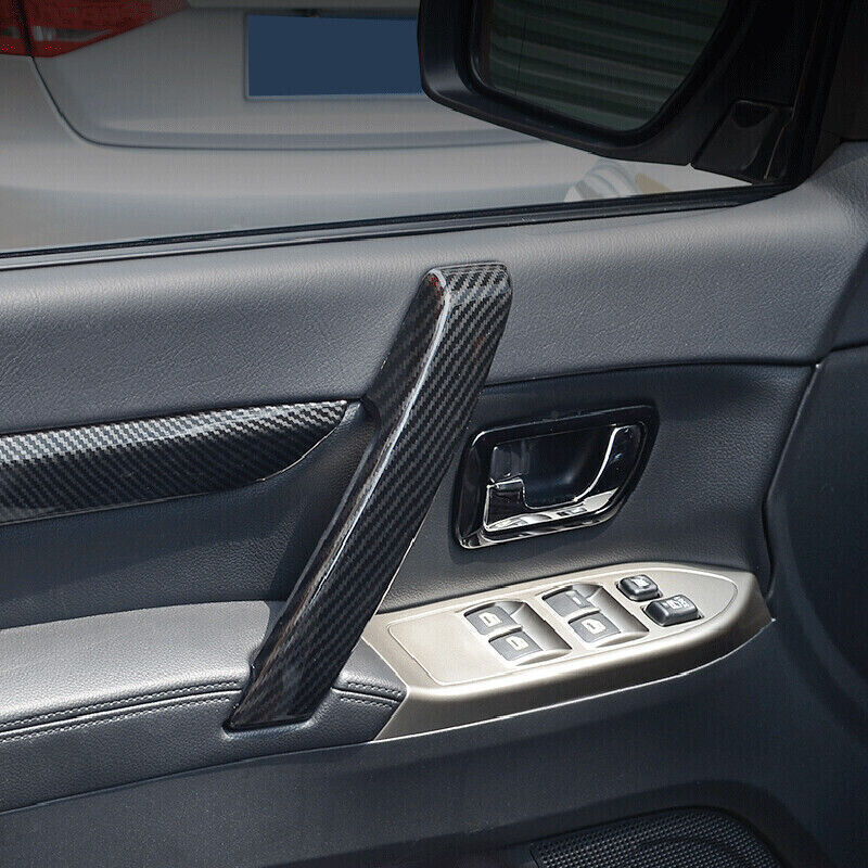 Carbon Fiber Door Armrest Stripe Trim for Mitsubishi Pajero Montero 2009-2021