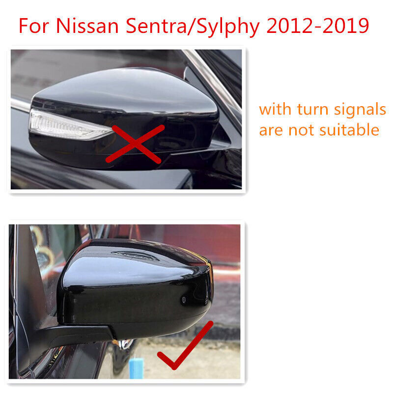 Silver Rearview Side Wing Mirror Cover Cap Right for Nissan Sentra/Sylphy 12-19
