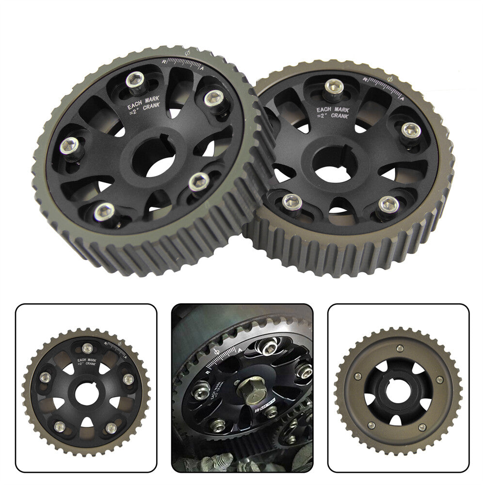 2PCS Adjustable Cam Gears For 93-01 for Honda Prelude H22 H22A1 H22A4 DOHC VTEC BK