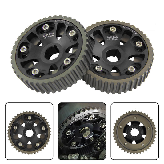 2PCS Adjustable Cam Gears For 93-01 for Honda Prelude H22 H22A1 H22A4 DOHC VTEC BK