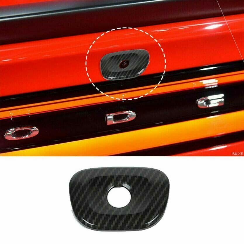 Rear Tailgate Camera Cover Trim Bezels for Dodge Charger 2014-2018 Carbon Fiber
