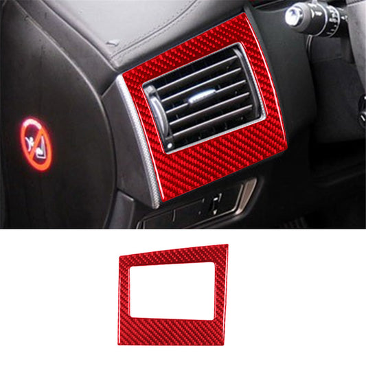 Red Steering Wheel Left Air Vent Trim Cover Carbon Fiber for Jaguar XF 2009-2011