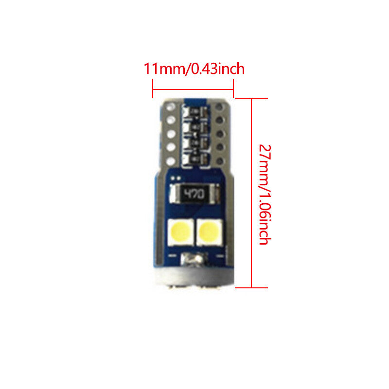 10Pcs T10 3030-6SMD LED Lights License Plate High Lights Bulb Warm White Light