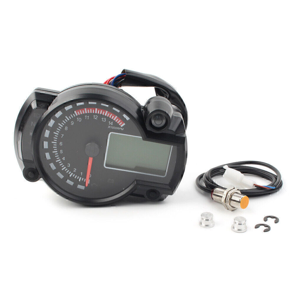 LCD Digit 15000rpm Motorrad Tacho Drehzahlmesser Kilometerz?hler Universal