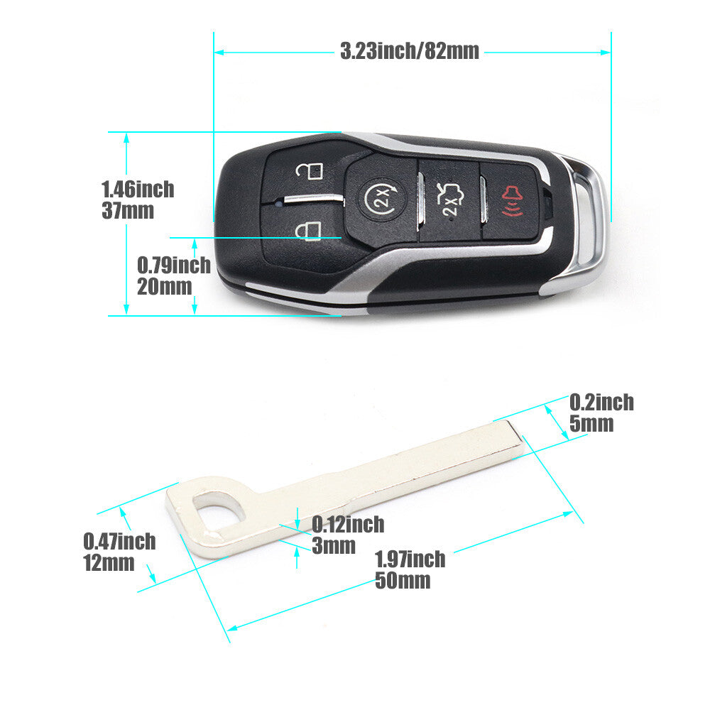 Remote Key Fob Uncut Shell Case for Ford 2015-2017 F-150 Explorer Edge Fusion US