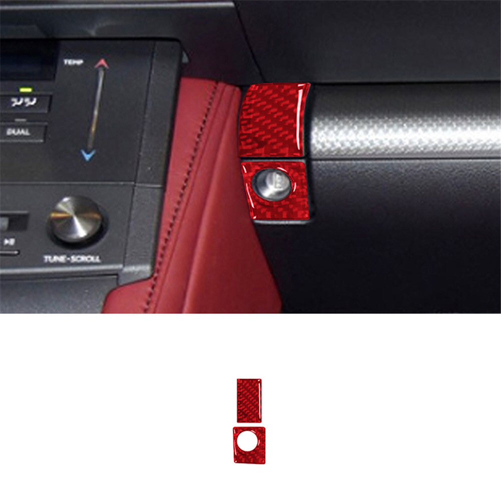 Red Carbon Fiber Glove Box Switch Cover Trim for Lexus RC300 350 200T 2015-2020