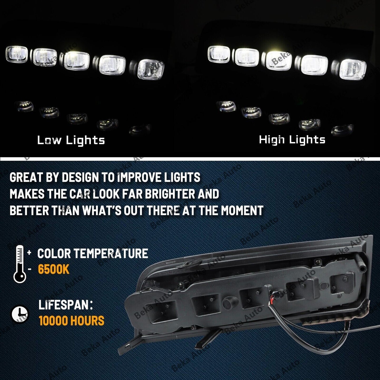 A pair of LED fog lights for the left and right front bumpers of 2010-2013 for Toyota 4Runner.