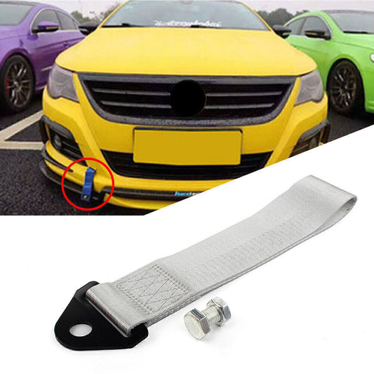 Tow Towing Strap Belt High Strength Rope Rally Hook Universal Rear Front Bumper