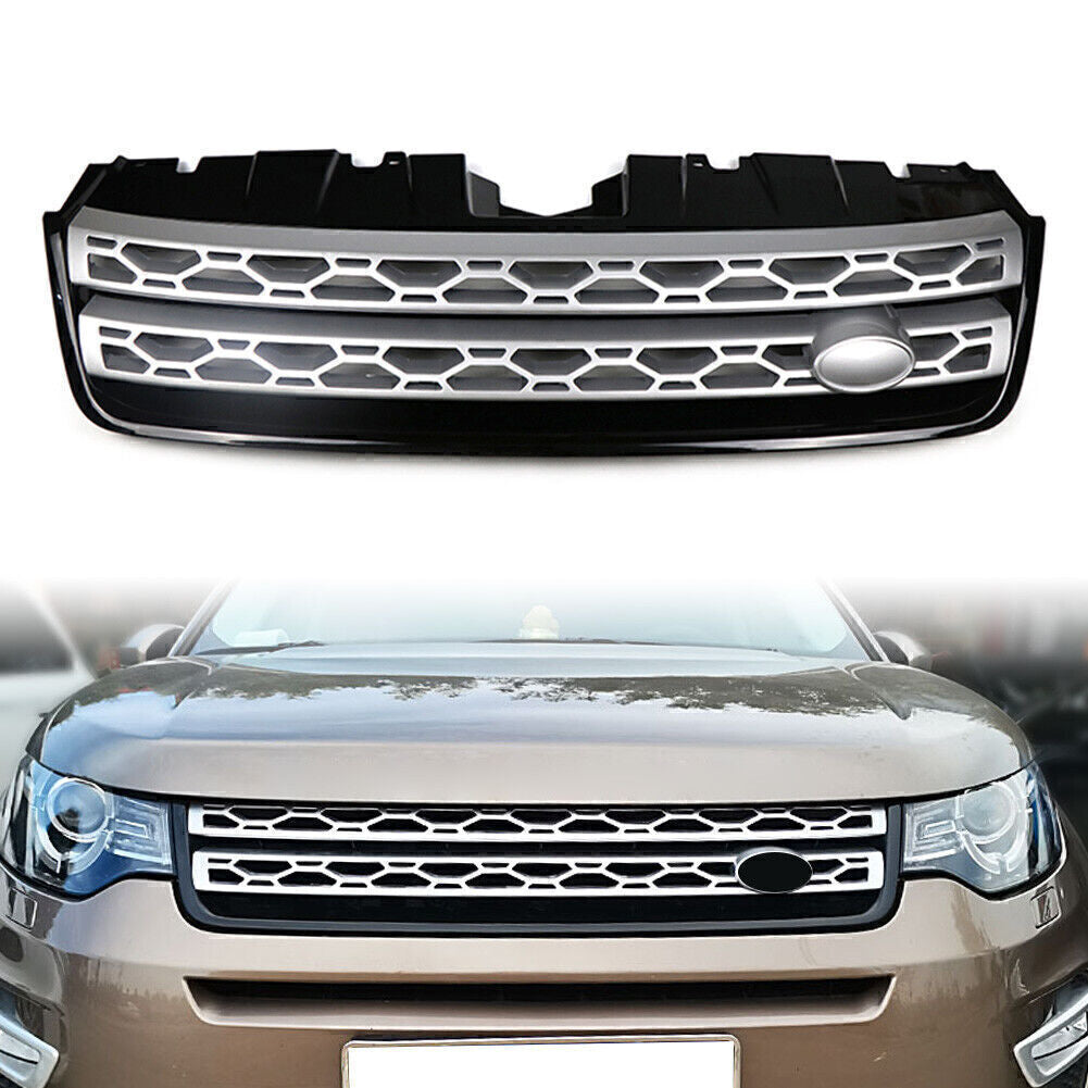 Front Grille Upper Grill Black Silver Fit for Land Rover Discovery Sport 2015-19 18
