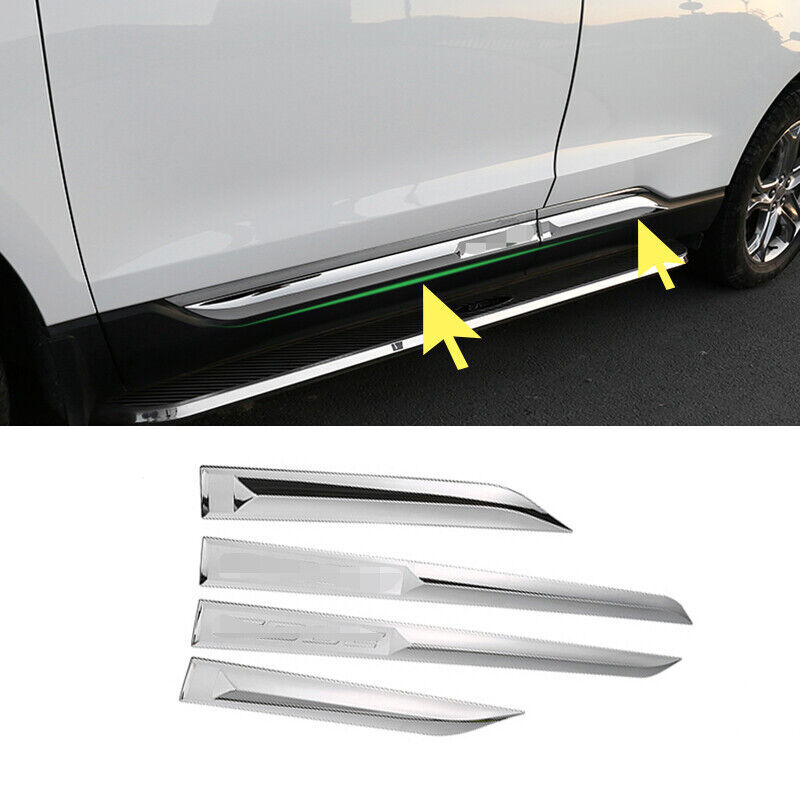 4for Ford Edge 2015-2020 Chrome Door Body Side Molding Cover Anticollision Trim