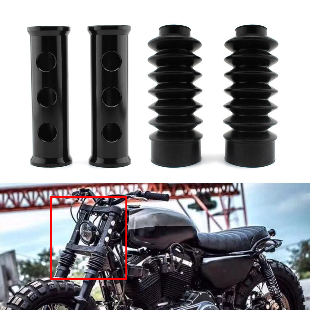 Black Fork Shock Absorber Cover Fork Pipe Cover for Harley Sportster 883 1200