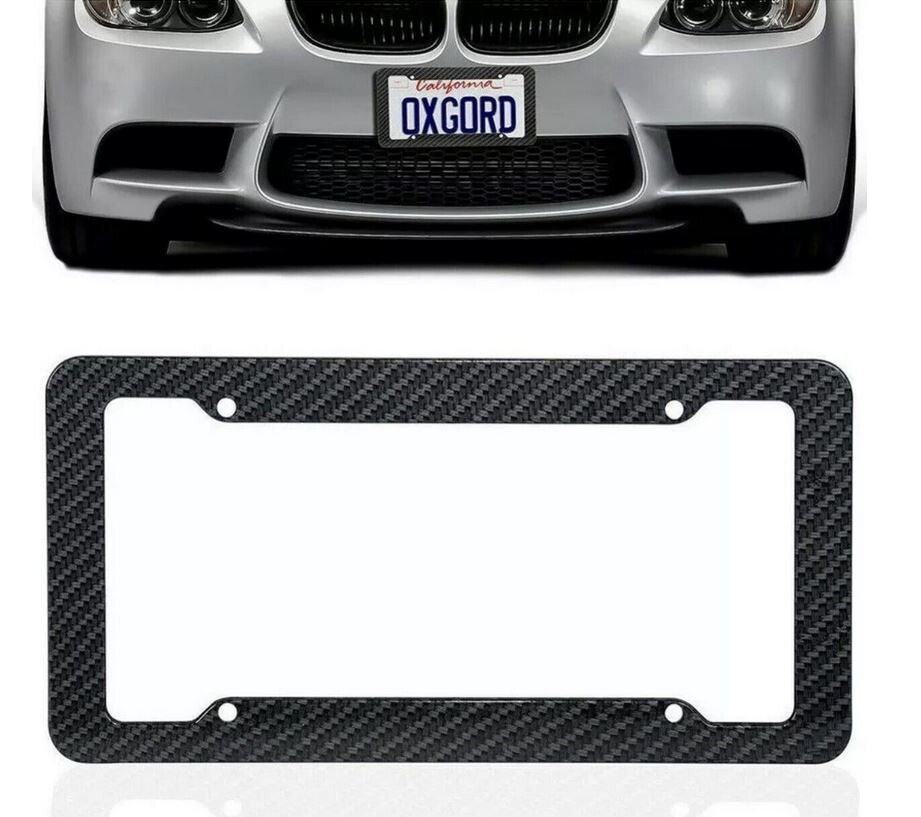Car license plate frame cap boot trunk black carbon for Mercedes-Benz