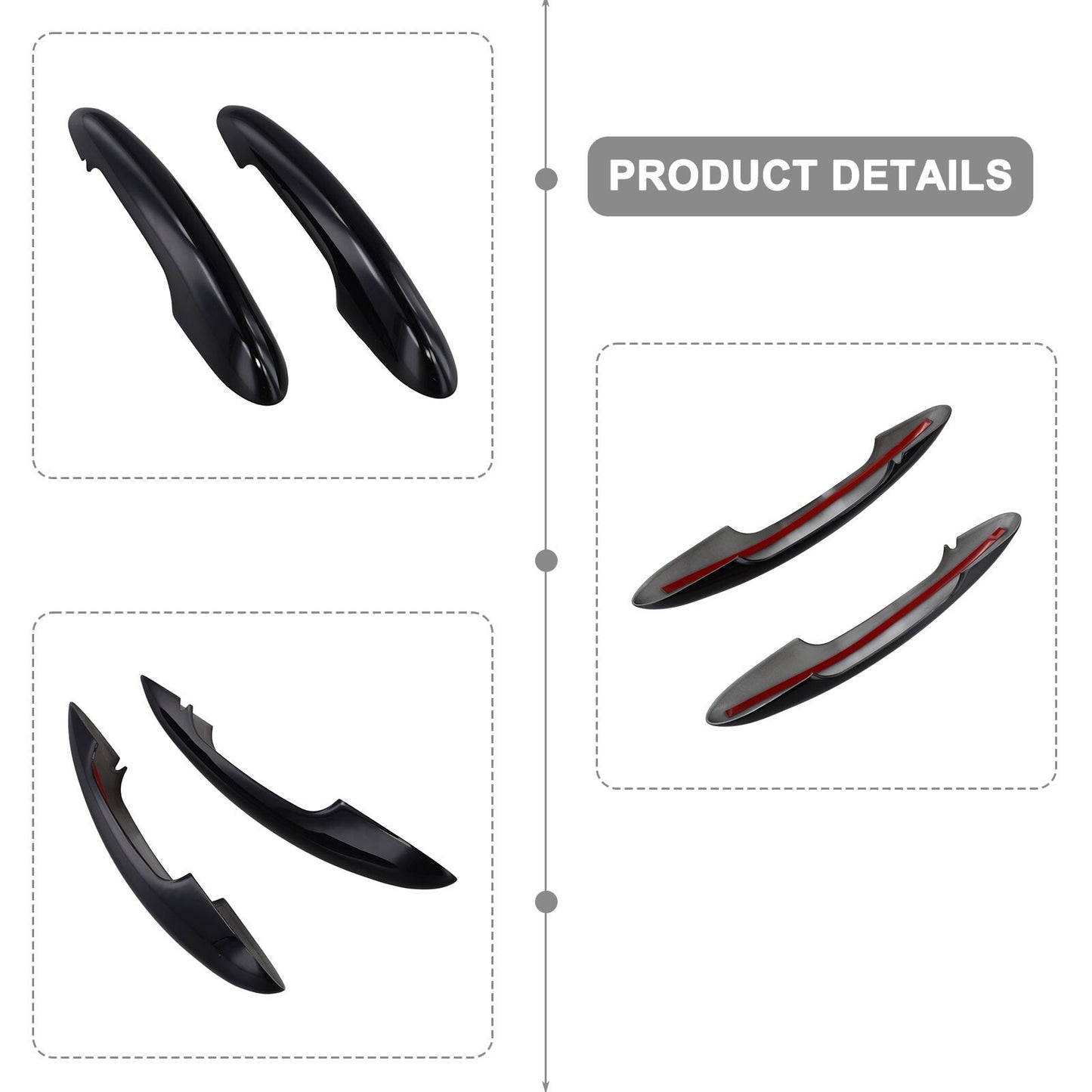 Door handle cover with glossy black finish for Mini Cooper models F54, F55, F56