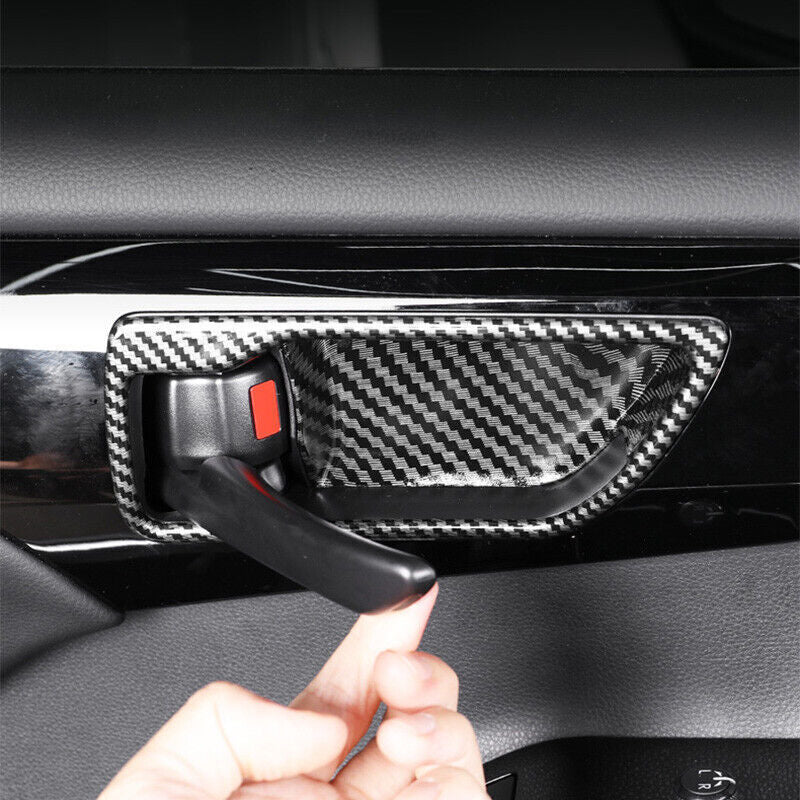Carbon Fiber Look Inner Door Bowl Cover Trim 4X for Toyota Highlander 2020-2023