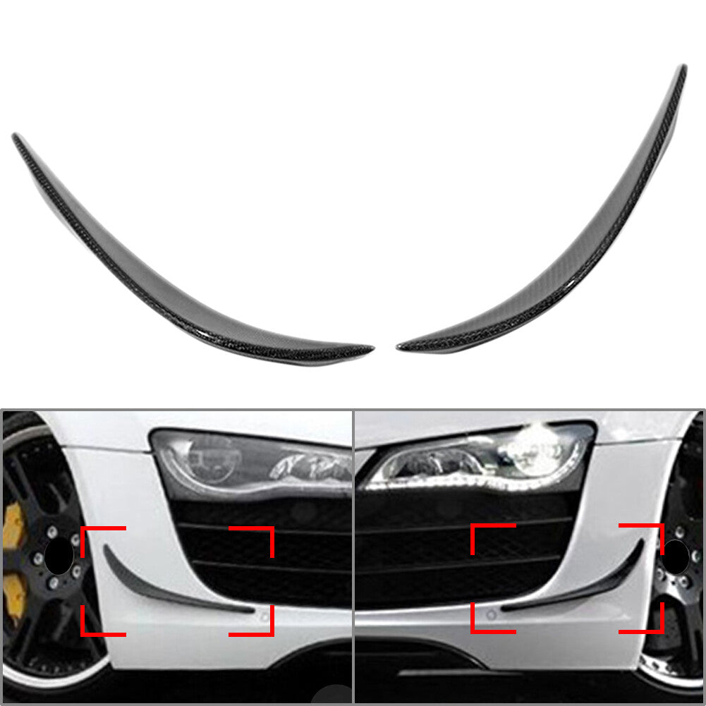 Front Bumper Side Canards Splitter Fins Spoiler Fit for Audi R8 V8 V10 2007-2016 08