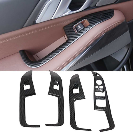 Carbon Fiber Interior Window Switch Panel Cover Fit for BMW X5 G05 X7 G07 2019 2020