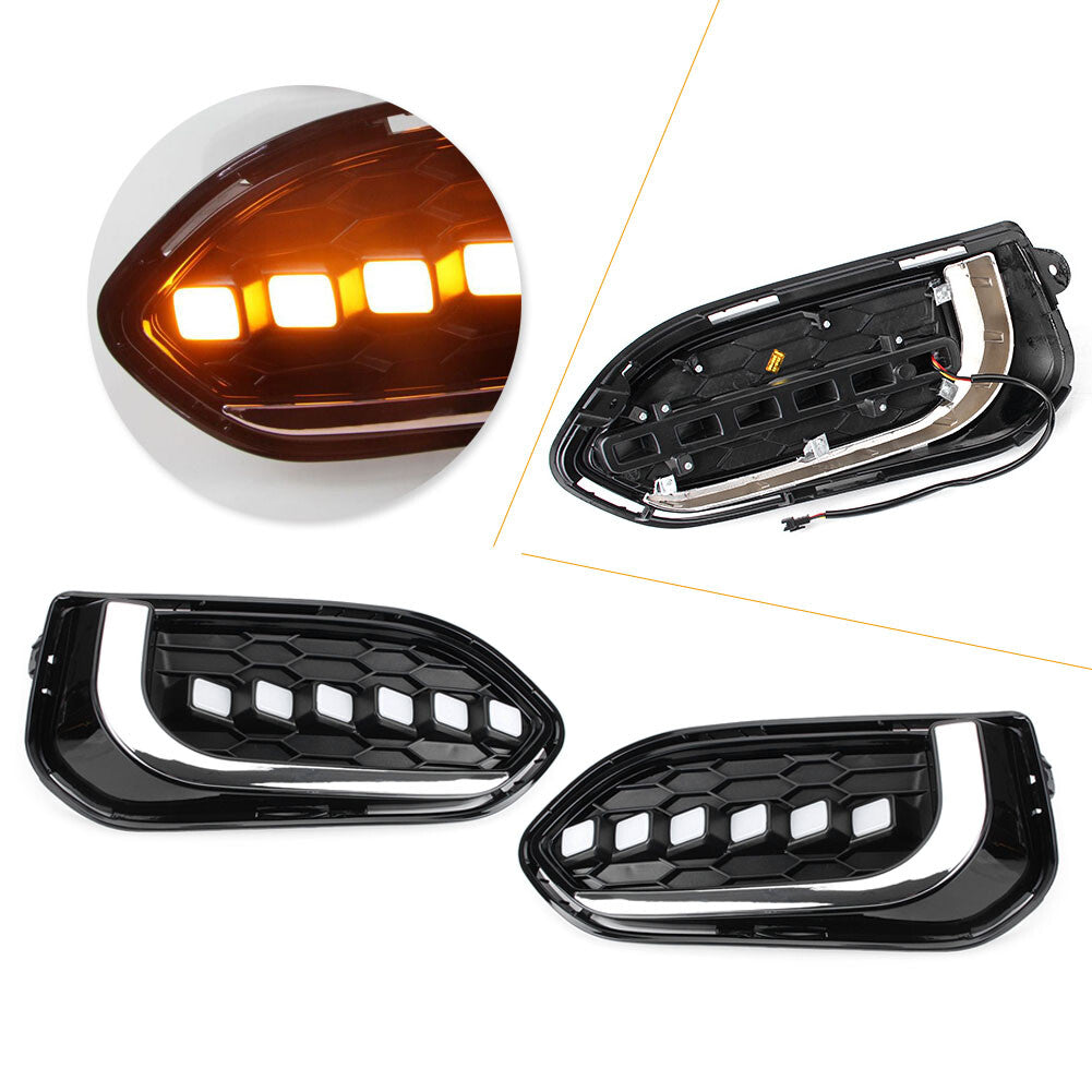 Pair LED Car Daytime Running Fog Driving Lights Lamp DRL Fit for Honda Jazz 2018