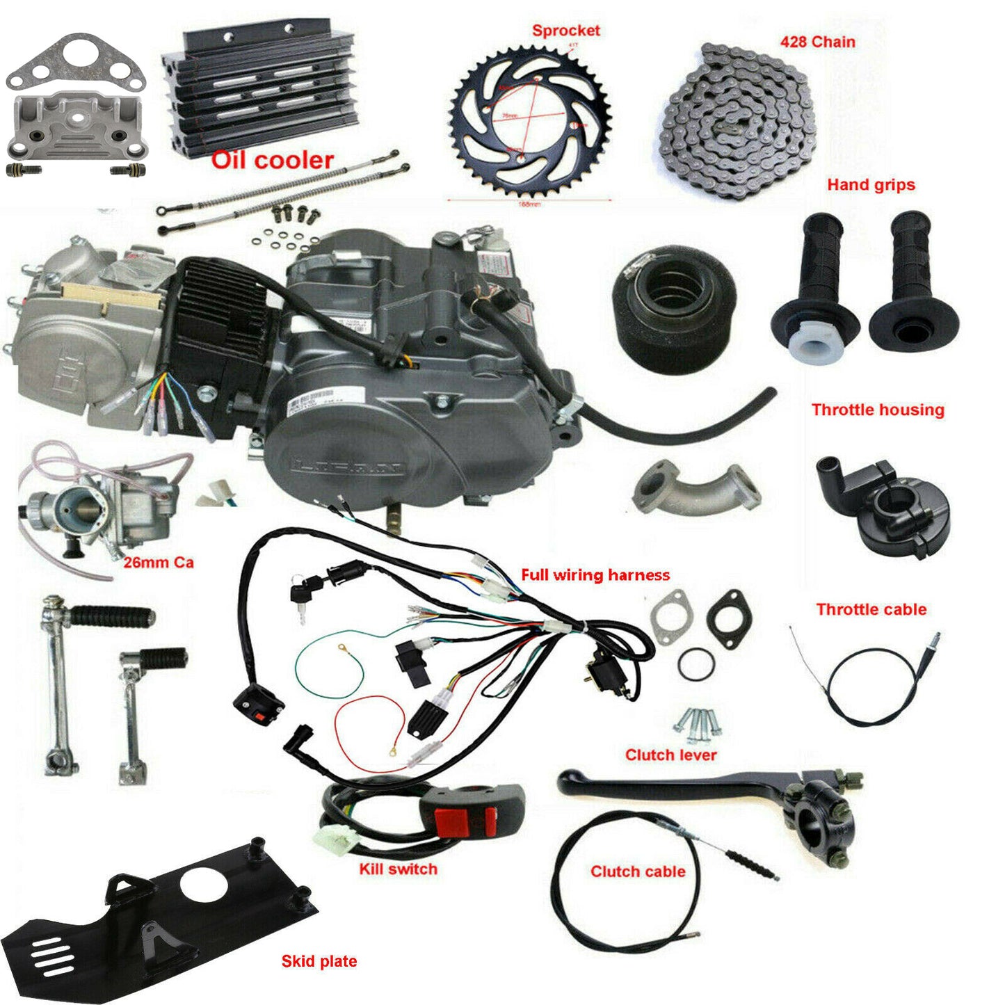 for Lifan 140cc engine motor kit for Pit bikes for Honda Trail CT90 70 CRF70 ATC70 YX140