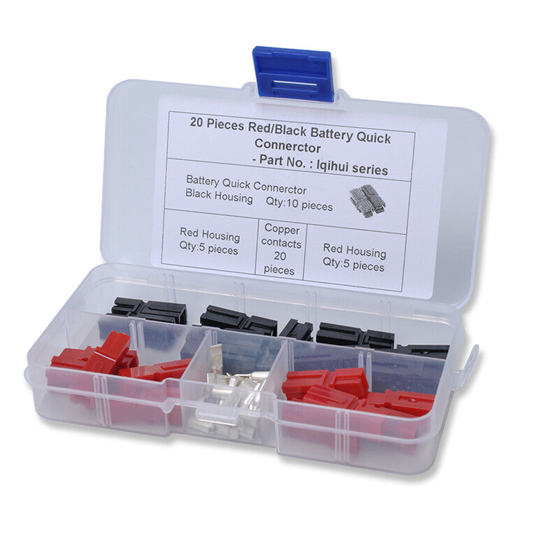 20-Piece Black/Red Automotive Battery Quik Connector 30 Ampere Electrical Connector Plug Kit