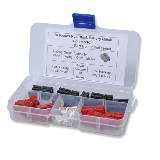 20-Piece Black/Red Automotive Battery Quik Connector 30 Ampere Electrical Connector Plug Kit