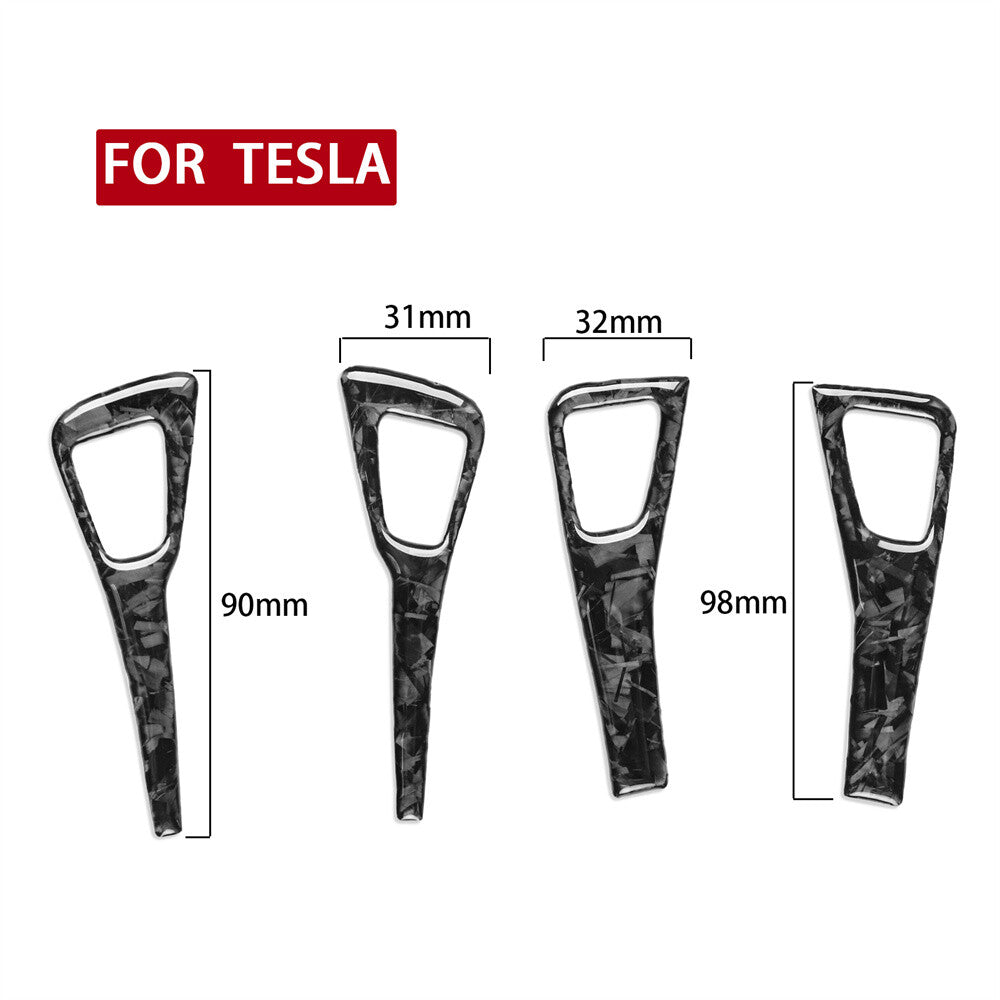 for Tesla Model 3 / Y 2017-22 Window Lift Switch Button Trim Forged Carbon Fiber