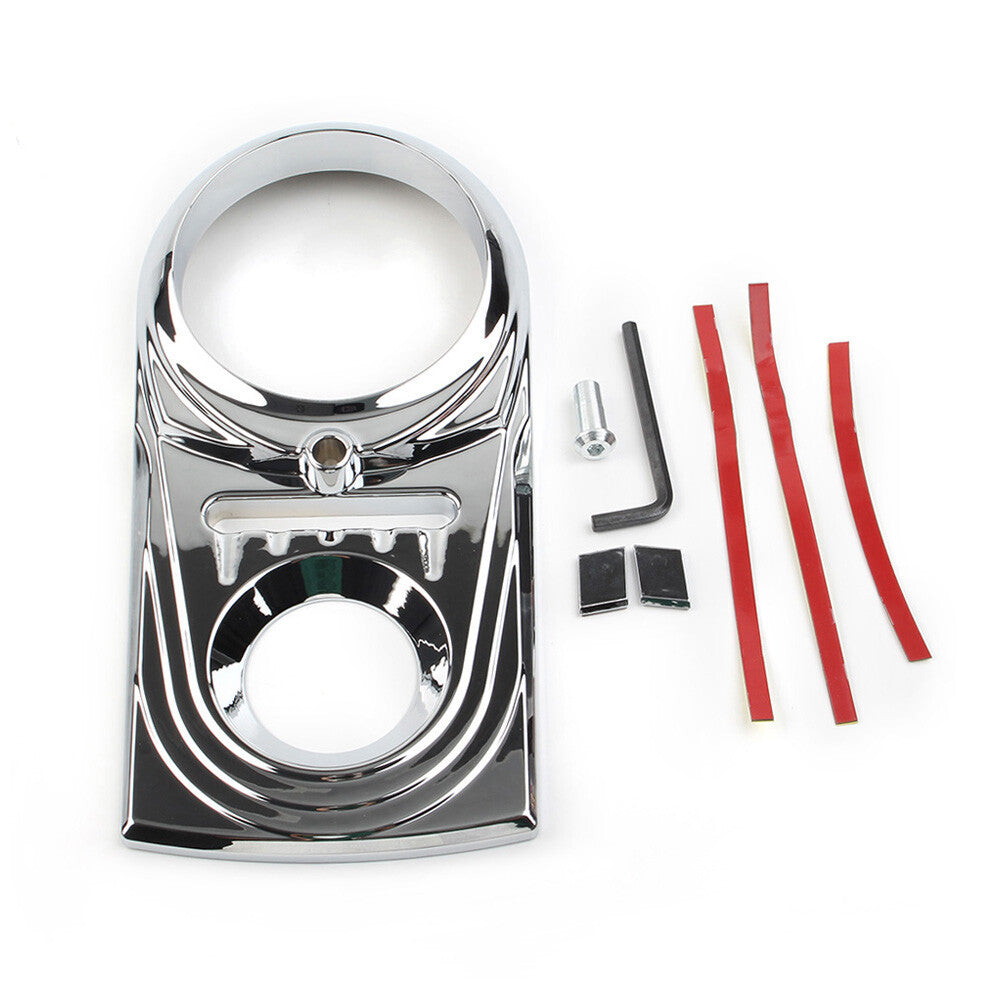 Dash Panel Insert Cover Cap Fit for Harley Softail FLSTC Street Glide Silver