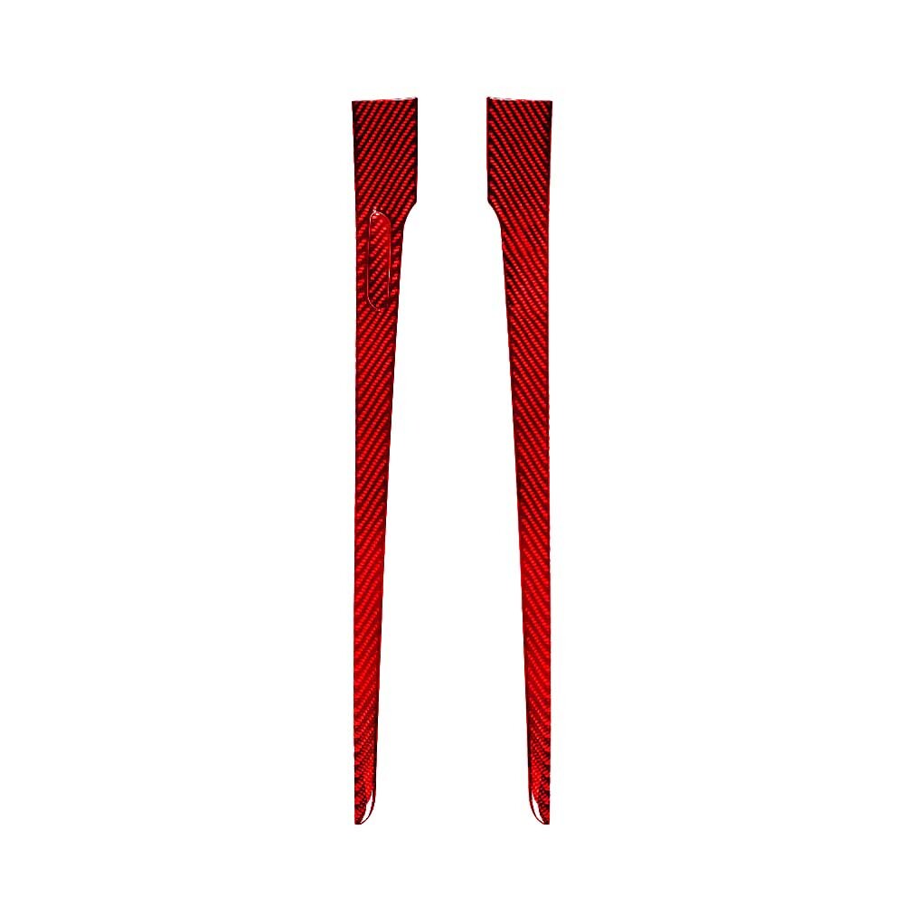 Red Carbon Fiber Front Door Interior Trim Strip Cover for Chevy Impala 2014-2020