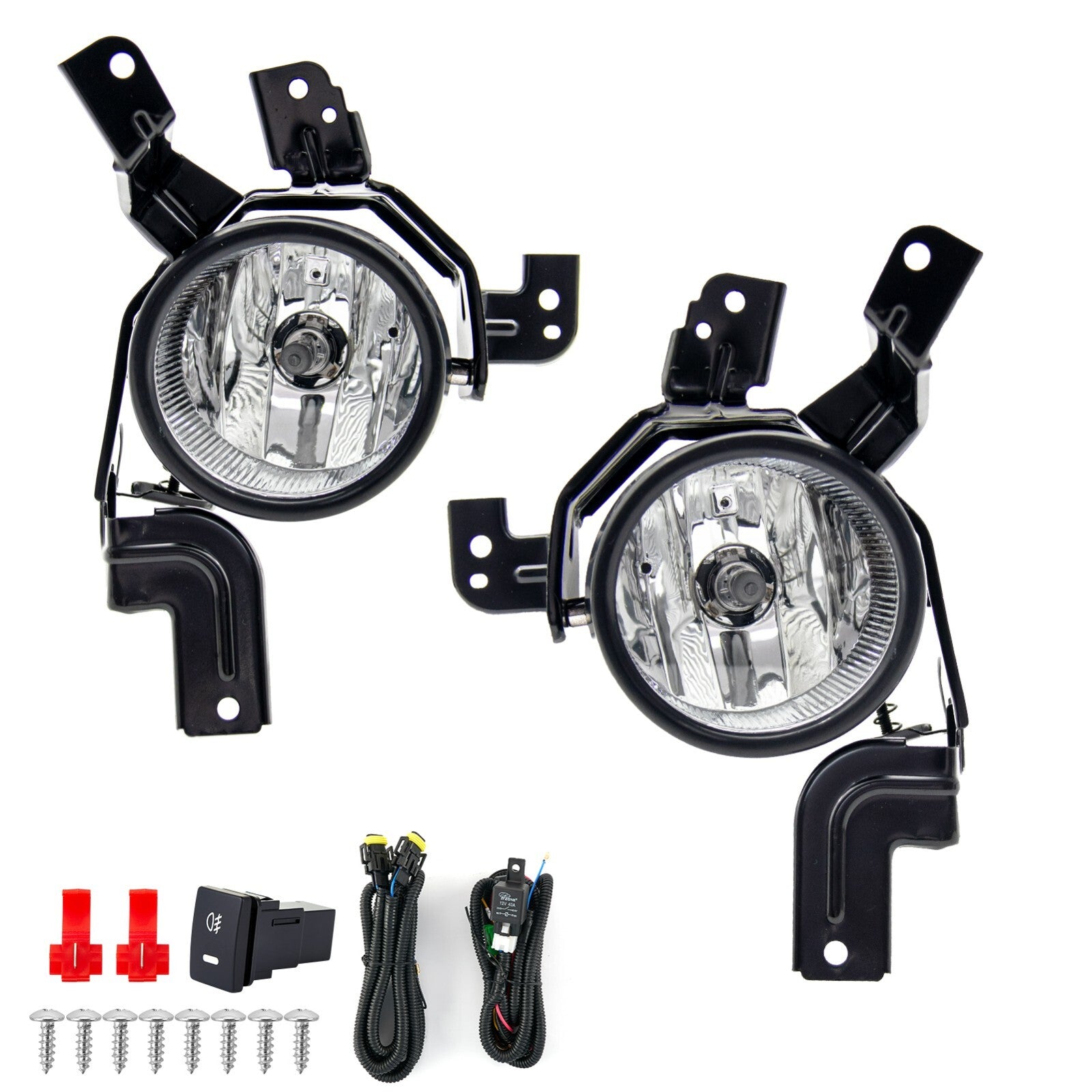 Fog light assembly suitable for 2007, 2008, and 2009 for Honda CRV. Switch and wiring kit transparent.