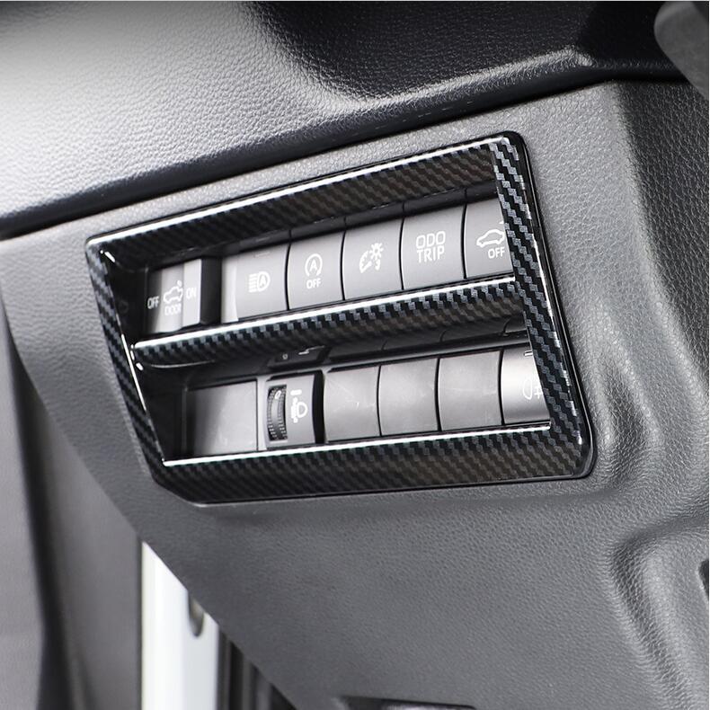 Carbon Fiber Headlight Switch Frame Cover Trim Fit for Toyota Sequoia 2023 2024