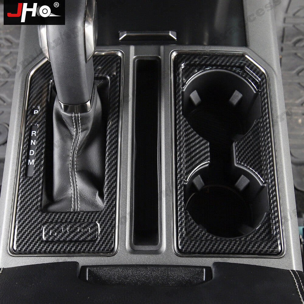 Gear Shift Panel Water Cap Cover Trim Carbon Fiber for Ford F150 2017-20